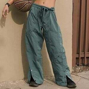 Free People Teal Wide Leg Pants